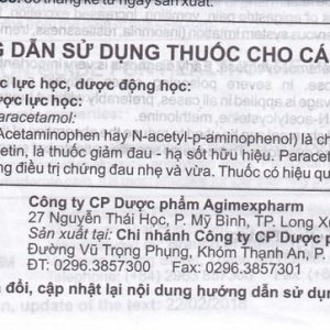 Thuốc Acetab Extra Agimexpharm điều trị triệu chứng cảm cúm (10 vỉ x 10 viên)