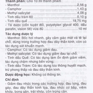 Dầu nóng Quảng Đà Danapha giảm đau lưng, đau gáy, đau dây thần kinh tọa (10ml)