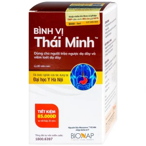 Viên uống Bình Vị Thái Minh hỗ trợ giảm acid dịch vị, giúp bảo vệ niêm mạc dạ dày (80 viên)