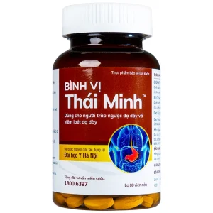 Viên uống Bình Vị Thái Minh hỗ trợ giảm acid dịch vị, giúp bảo vệ niêm mạc dạ dày (80 viên)