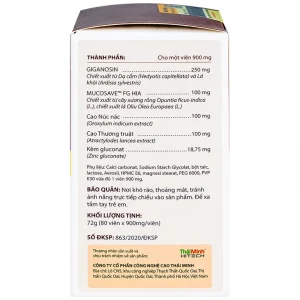 Viên uống Bình Vị Thái Minh hỗ trợ giảm acid dịch vị, giúp bảo vệ niêm mạc dạ dày (80 viên)