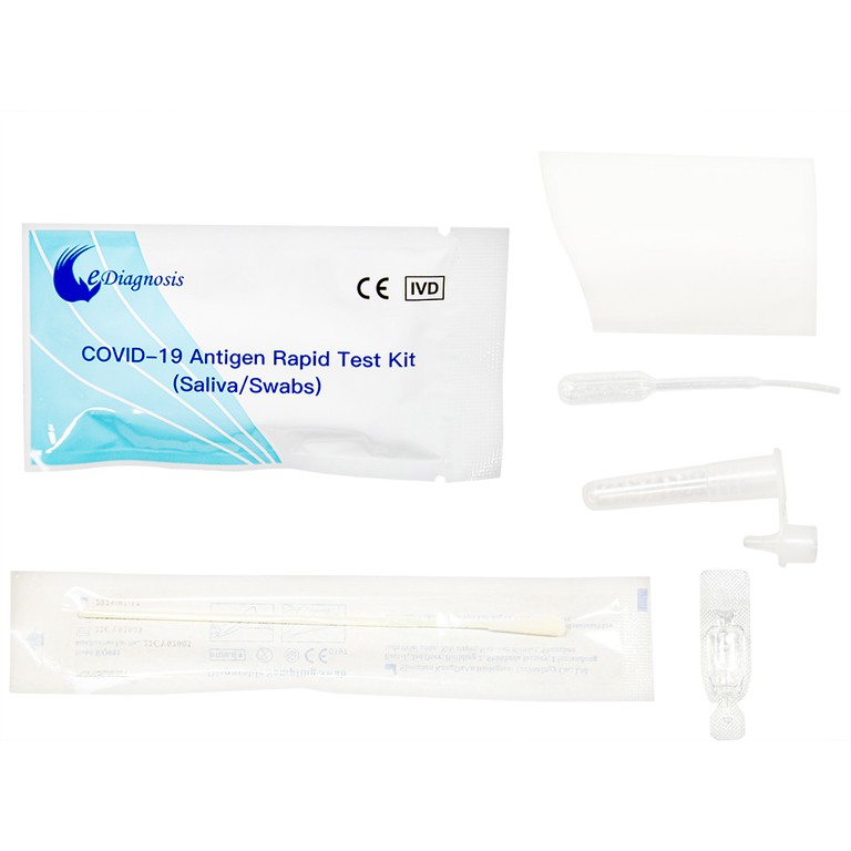 Bộ kit test nước bọt Covid-19 Antigen Rapid độ nhạy lên đến 96%, độ đặc hiệu 99% (20 kit)