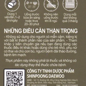 Viên uống Hồng Sâm Hàn Quốc Shinsam Shinpoong Deawoo hỗ trợ tăng cường sức khỏe (30 viên)