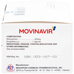 Thuốc Movinavir 200mg Mekophar điều trị Covid-19 mức độ nhẹ đến trung bình (10 vỉ x 10 viên)