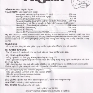 Cốm lợi sữa TT.Galac Traphaco hỗ trợ lợi sữa, tăng tiết sữa, giảm nguy cơ tắc tuyến sữa (20 gói x 3g)