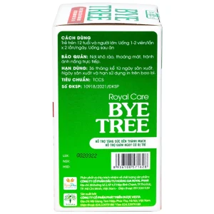 Viên uống Bye Tree Royal Care hỗ trợ tăng sức bền thành mạch, giảm nguy cơ bị trĩ (60 viên)