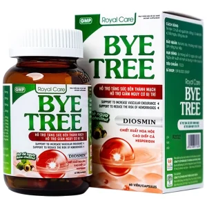 Viên uống Bye Tree Royal Care hỗ trợ tăng sức bền thành mạch, giảm nguy cơ bị trĩ (60 viên)