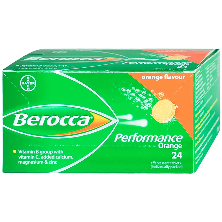 Viên sủi Berocca Performance Orange Bayer bổ sung vitamin và khoáng chất (12 vỉ x 2 viên)