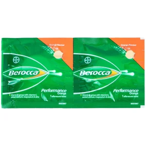 Viên sủi Berocca Performance Orange Bayer bổ sung vitamin và khoáng chất (12 vỉ x 2 viên)