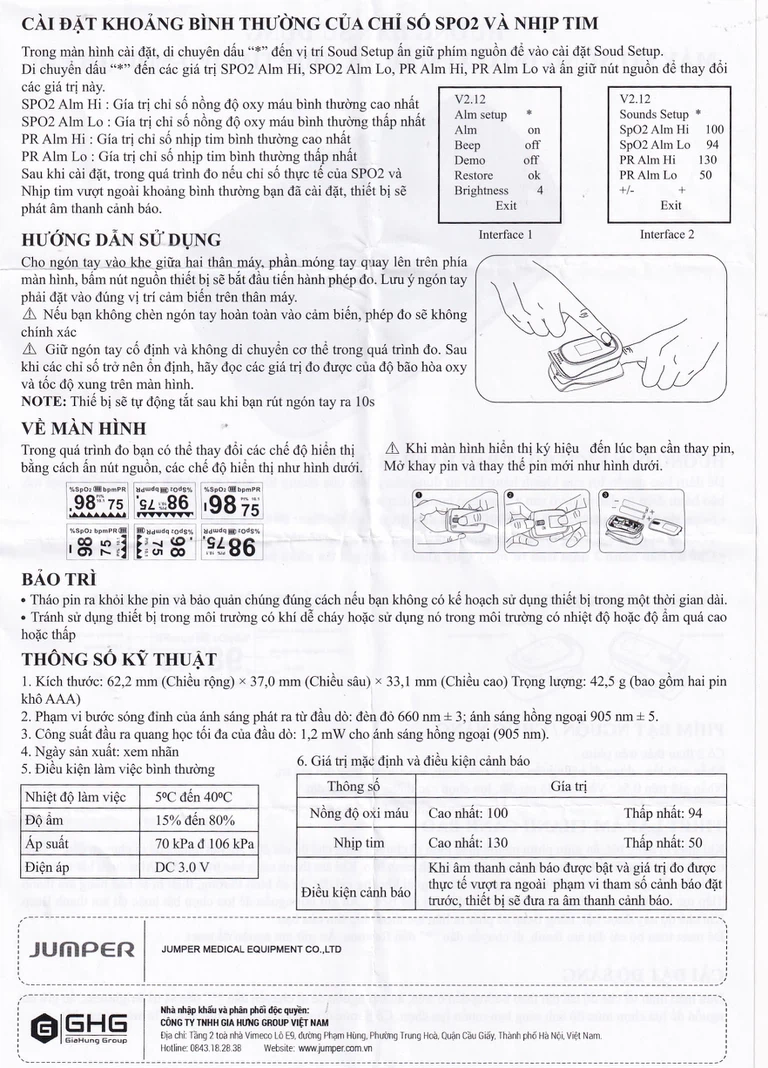 Máy đo nồng độ oxy trong máu Jumper JPD 500D Oled thiết kế nhỏ gọn và sử dụng dễ dàng