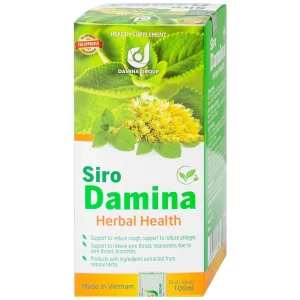 Siro Damina Herbal Health hỗ trợ giảm ho, giảm đờm, ngăn đau rát họng (100ml)