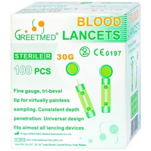 Kim lấy máu Blood Lancets Greetmed dùng cho máy đo đường huyết (100 cái)