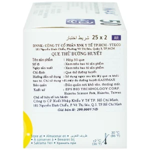 Que thử đường huyết Easy Max cho kết quả trong 5 giây (50 cái)