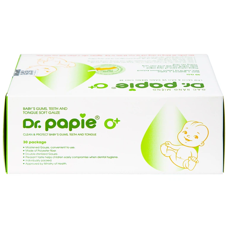 Gạc răng miệng Dr.Papie làm sạch và bảo vệ răng miệng cho bé (30 gói)