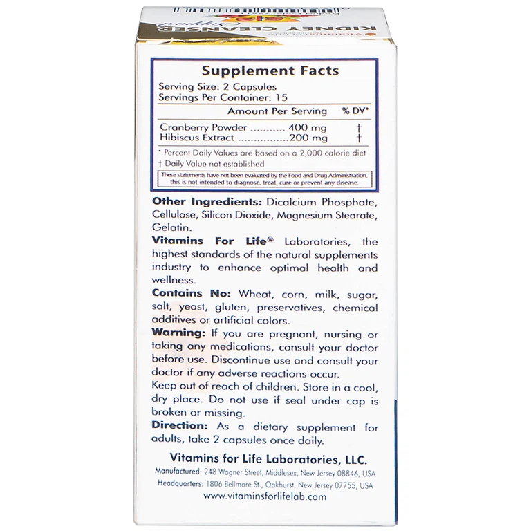 Viên uống Kidney Cleanser Support chống oxy hóa, giảm nguy cơ viêm đường tiết niệu (30 viên)