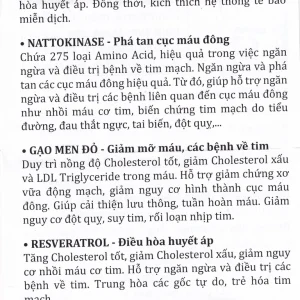 Viên uống Heart Ace Support Vitamins For Life hỗ trợ sức khỏe tim mạch, điều hòa nhịp tim (Hộp 30 viên)