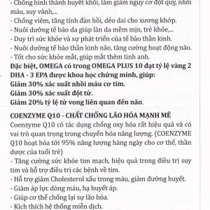 Viên uống Omega Plus 10 Vitamins For Life chống oxy hóa, hỗ trợ tốt cho tim mạch (Hộp 60 viên)