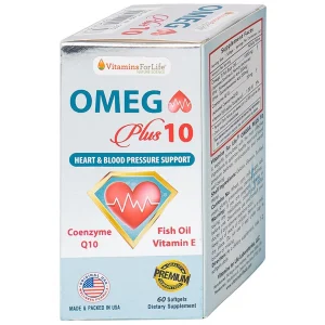 Viên uống Omega Plus 10 Vitamins For Life chống oxy hóa, hỗ trợ tốt cho tim mạch (Hộp 60 viên)