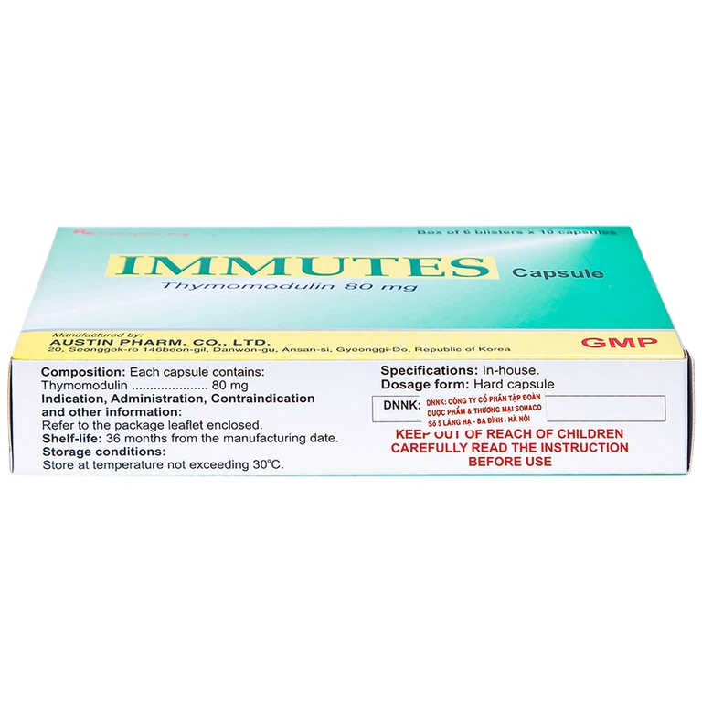 Thuốc Immutes Capsule 80mg Austin hỗ trợ tăng cường hệ miễn dịch (6 vỉ x 10 viên)