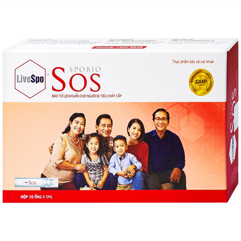 Bào tử lợi khuẩn Livespo Spobio Sos hỗ trợ làm giảm tiêu chảy cấp (10 ống x 5 ml)