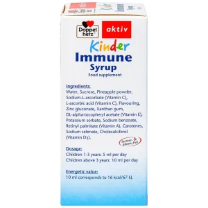 Siro Kinder Immune Doppelherz Aktiv cung cấp các vitamin và khoáng chất (150ml)