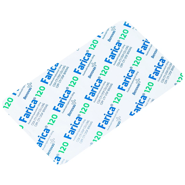 Thuốc Farica 120 Benovas điều trị viêm mũi dị ứng theo mùa (1 vỉ x 10 viên)