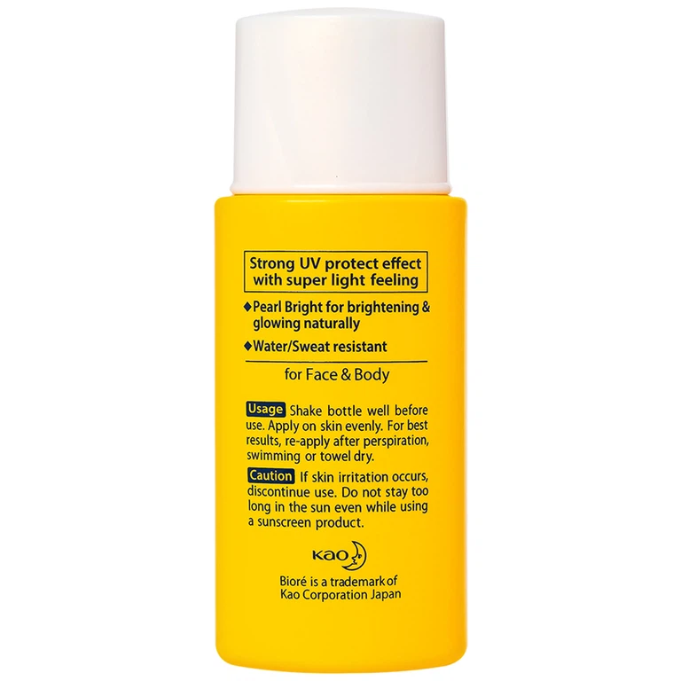 Sữa chống nắng mặt và toàn thân Bioré UV Perfect Protect Milk Bright SPF50+ PA+++ sáng mịn da (25ml)