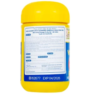 Viên nhai Nature's Way Kids Smart Vita Gummies Omega-3 DHA Fish Oil hỗ trợ tăng cường sức khỏe (60 viên)