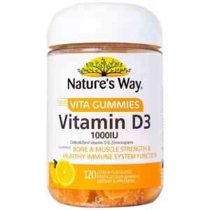 Viên nhai Vita Gummies Vitamin D3 1000IU Nature's Way hỗ trợ giúp hấp thu canxi (120 viên)