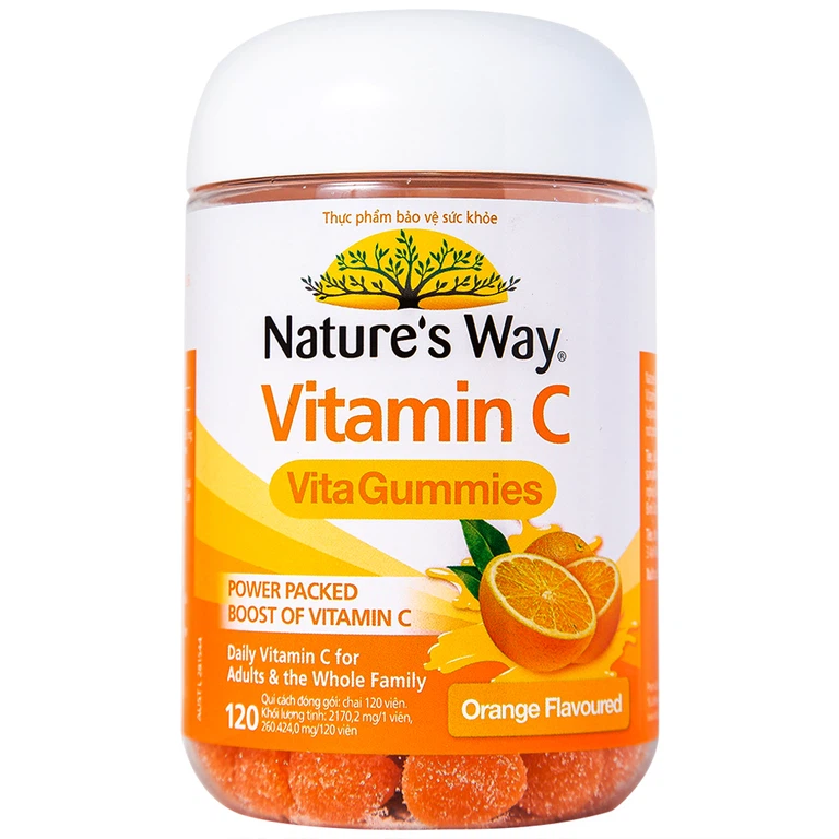 Kẹo dẻo Vitamin C Vita Gummies Nature's Way vị cam hỗ trợ và duy trì hệ miễn dịch khỏe mạnh (120 viên)