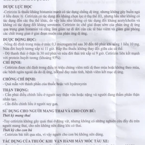 Thuốc Cetirizin 10mg Trường Thọ trị ngứa ngoài da do dị ứng (10 vỉ x 10 viên)