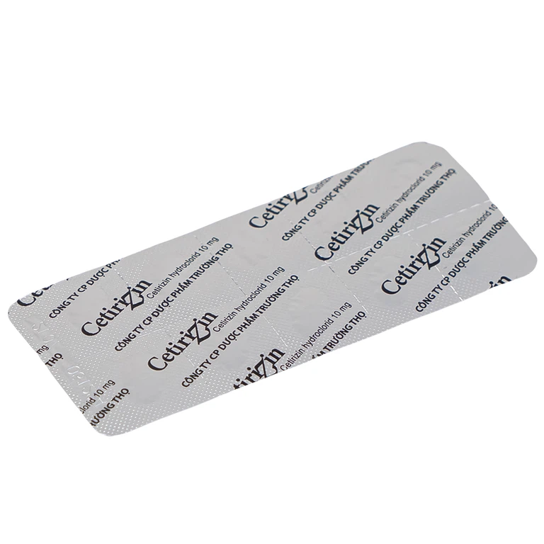 Thuốc Cetirizin 10mg Trường Thọ trị ngứa ngoài da do dị ứng (10 vỉ x 10 viên)