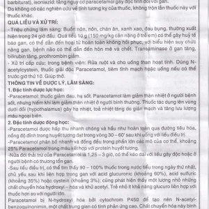 Viên nén Panactol 500mg Khapharco giảm đau, hạ sốt, điều trị đau đầu, đau răng (10 vỉ x 10 viên)