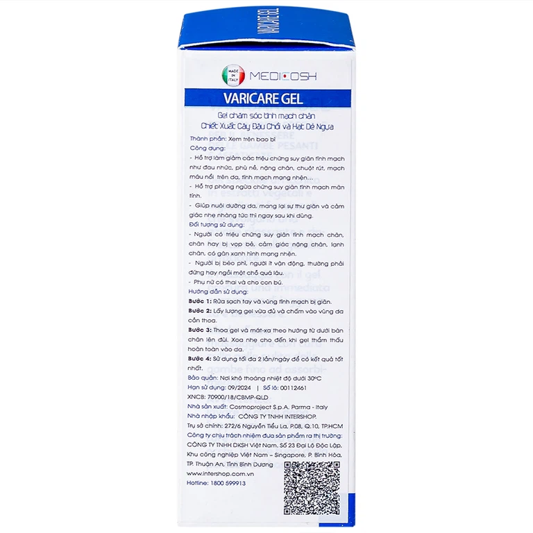 Gel Varicare Medicosh hỗ trợ làm giảm các triệu chứng suy giãn tĩnh mạch chân (50ml)