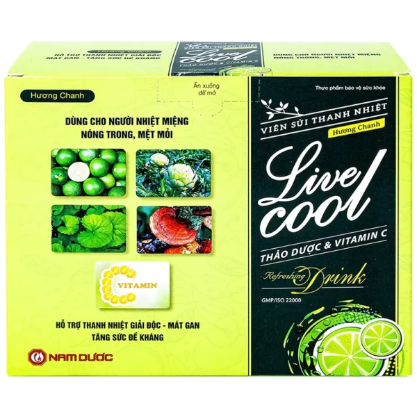 Viên sủi Thanh Nhiệt Livecool Nam Dược hương chanh giải độc, mát gan, tăng cường sức đề kháng (16 viên)