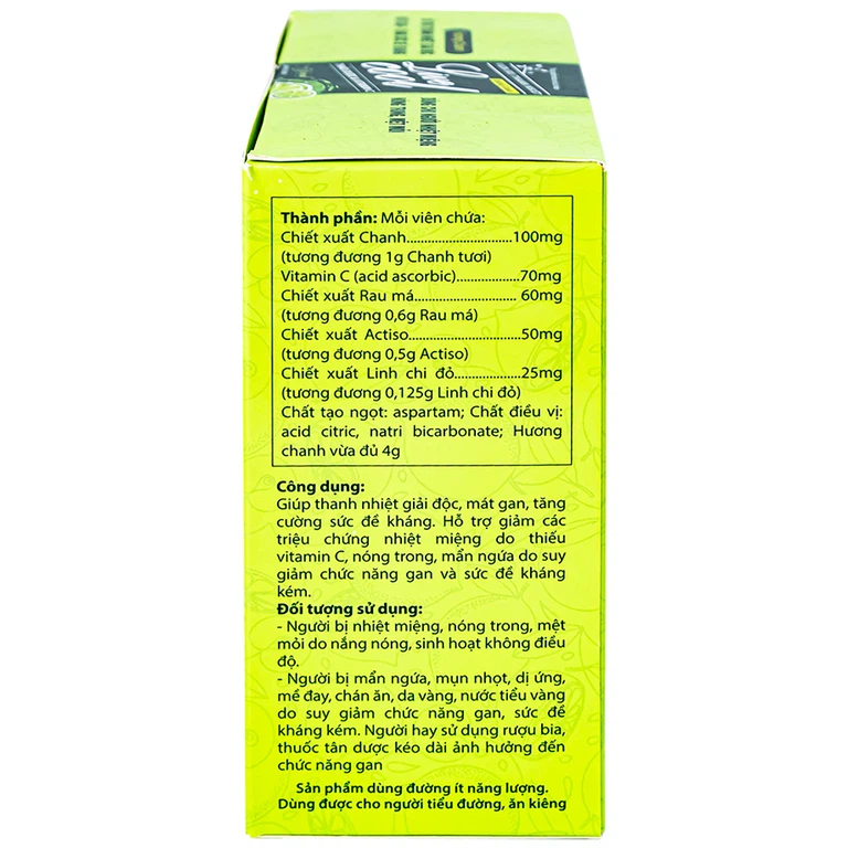 Viên sủi Thanh Nhiệt Livecool Nam Dược hương chanh giải độc, mát gan, tăng cường sức đề kháng (16 viên)