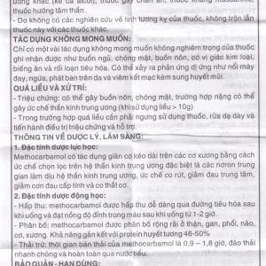 Viên nén Methocarbamol 500mg Khapharco điều trị ngắn hạn các cơn đau, co thắt cơ, bong gân (100 viên)