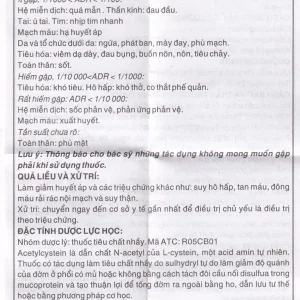 Thuốc Acetylcystein 200mg Khapharco tiêu nhầy trong bệnh viêm phế quản, bệnh nhầy nhớt (190 viên)