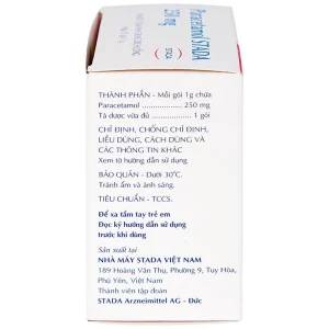 Cốm Paracetamol Stada 250mg điều trị các cơn đau do cảm cúm, nhức đầu, đau họng (30 gói x 1g)