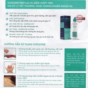 Dung dịch khoáng Dizigone Terrapharm làm sạch vi khuẩn trong 30 giây, vệ sinh răng miệng, khử mùi (300ml)