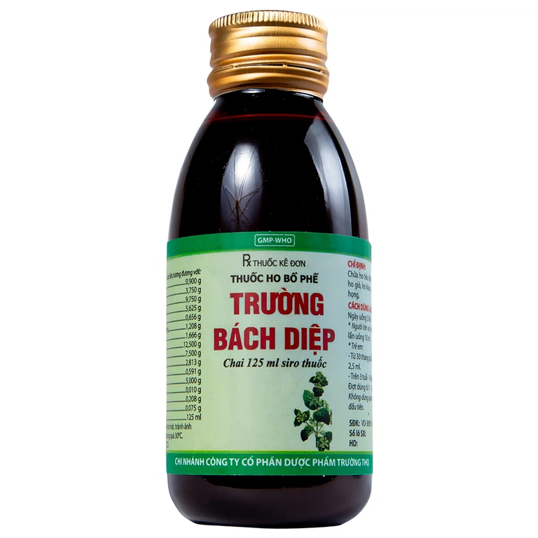 Thuốc ho bổ phế Trường Bạch Diệp Trường Thọ chữa ho tiêu đờm, chuyên trị ho cảm (125ml)