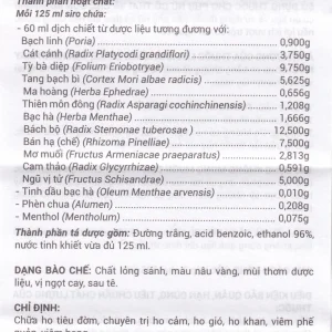 Thuốc ho bổ phế Trường Bạch Diệp Trường Thọ chữa ho tiêu đờm, chuyên trị ho cảm (125ml)