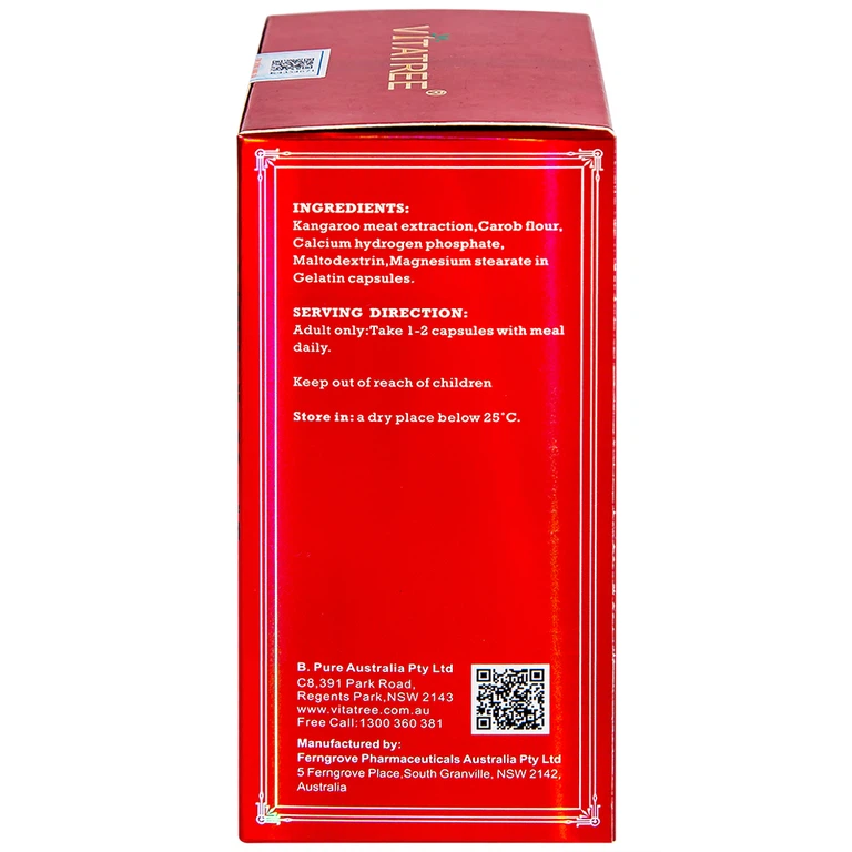 Viên uống Essence Of Kangaroo 40000 Max Vitatree bổ sung các acid amin, hỗ trợ cải thiện sức khỏe (100 viên)