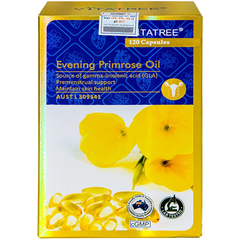 Viên uống Evening Primrose Oil Vitatree hỗ trợ giảm triệu chứng của tiền kinh nguyệt (120 viên)