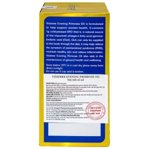 Viên uống Evening Primrose Oil Vitatree hỗ trợ giảm triệu chứng của tiền kinh nguyệt (120 viên)