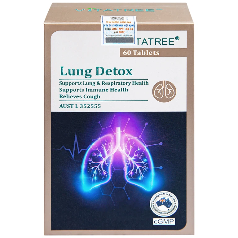 Viên uống Lung Detox Vitatree hỗ trợ giảm ho, tăng cường sức đề kháng cho cơ thể (60 viên)