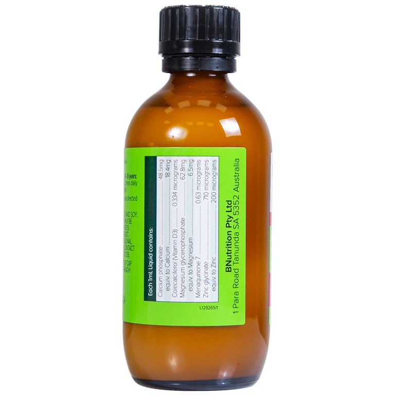 Siro Brauer Baby Kids Liquid Calcium With Magnesium And Zinc 200ml hỗ trợ xương, răng chắc khỏe