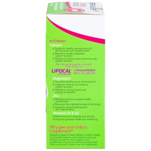 Siro Brauer Baby Kids Liquid Calcium With Magnesium And Zinc 200ml hỗ trợ xương, răng chắc khỏe