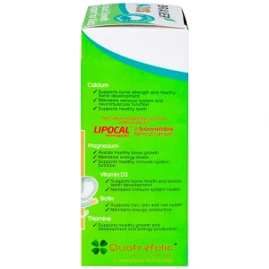 Siro Brauer Kids Liquid Growth Support For Kids bổ sung canxi, vitamin và khoáng chất (200ml)