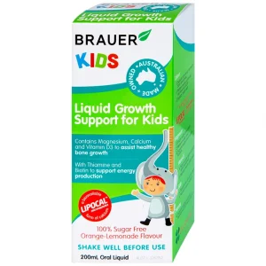 Siro Brauer Kids Liquid Growth Support For Kids bổ sung canxi, vitamin và khoáng chất (200ml)